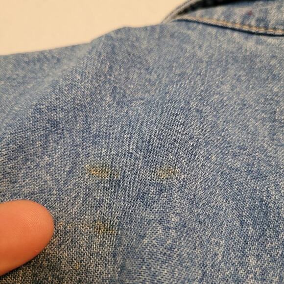 Lizwear Vintage Blazer 8 Blue Denim 100% Coton Long Sleeves Pockets 2-Button - Picture 5 of 7